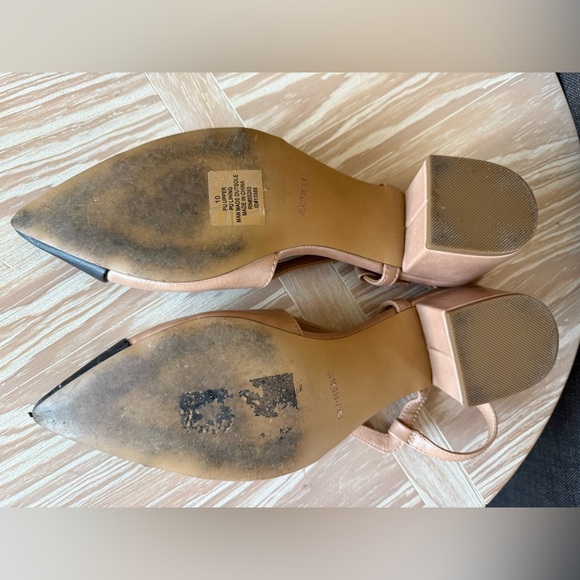 Express|Tan & Black Slingback low Heels,Preppy colorblock pointed pumps•size 10 - Picture 10 of 13